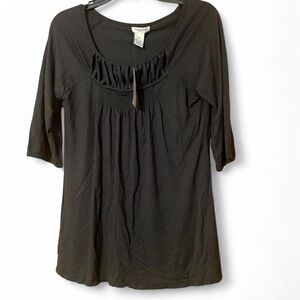 Vertigo Paris Black Gathered Neck Tunic